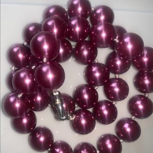 Metallic magenta south sea shell pearl necklace